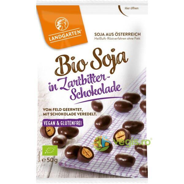 Boabe de Soia Invelite in Ciocolata Amaruie Ecologice/Bio 50g, LANDGARTEN, Dulciuri & Indulcitori Naturali, 1, Vegis.ro