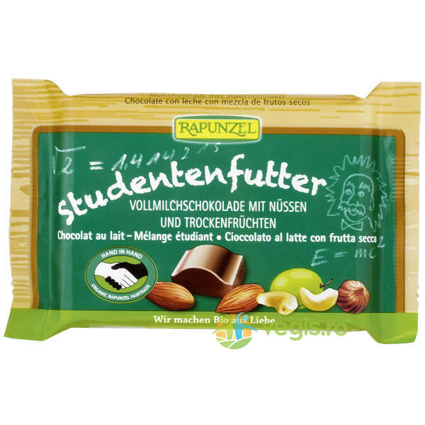 Ciocolata cu Mix de Fructe si Alune Ecologica/Bio 100g, RAPUNZEL, Dulciuri & Indulcitori Naturali, 1, Vegis.ro