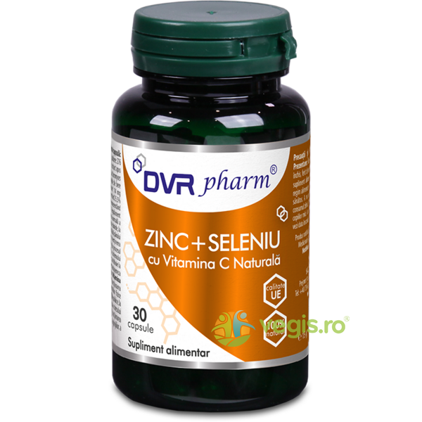 Zinc Seleniu Cu Vitamina C Naturala 30cps, DVR PHARM, Capsule, Comprimate, 1, Vegis.ro