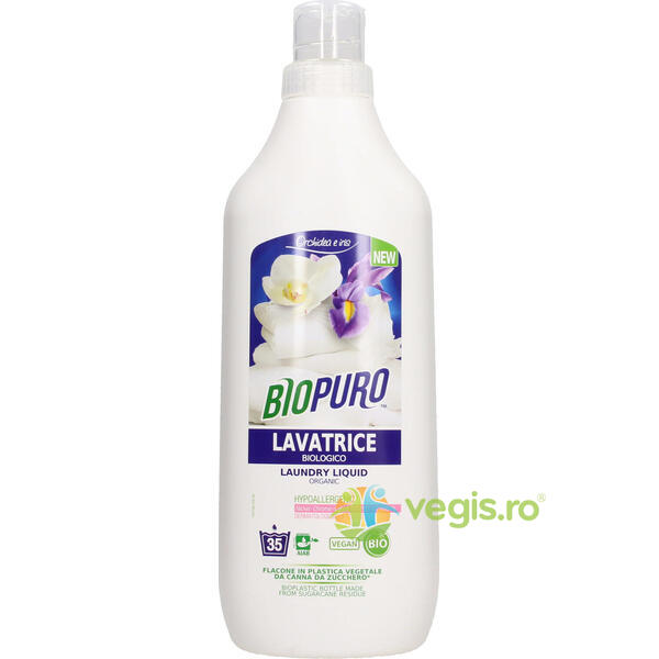 Detergent Lichid Hipoalergenic pentru Rufe Albe si Colorate Ecologic/Bio 1000ml, BIOPURO, Detergenti de Rufe, 2, Vegis.ro