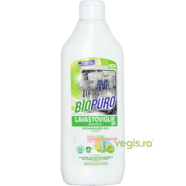 Detergent Gel pentru Masina de Spalat Vase Ecologic/Bio 500ml, BIOPURO, Detergent Vase, 1, Vegis.ro