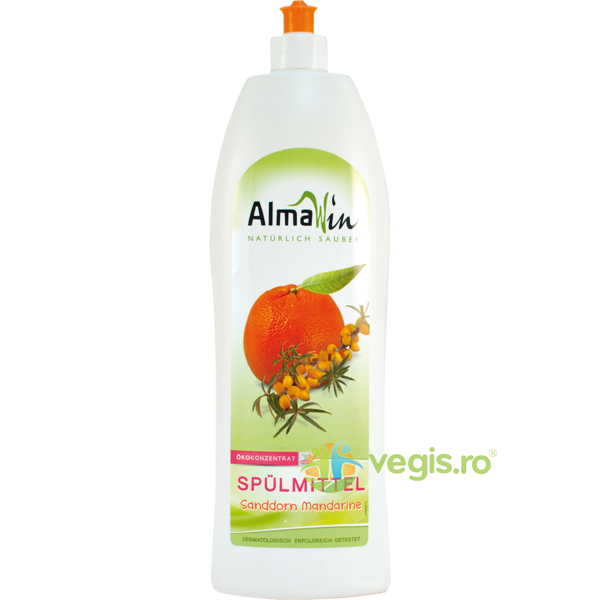 Detergent de Vase Concentrat cu Catina si Mandarine Ecologic/Bio 1L, ALMAWIN, Detergent Vase, 1, Vegis.ro