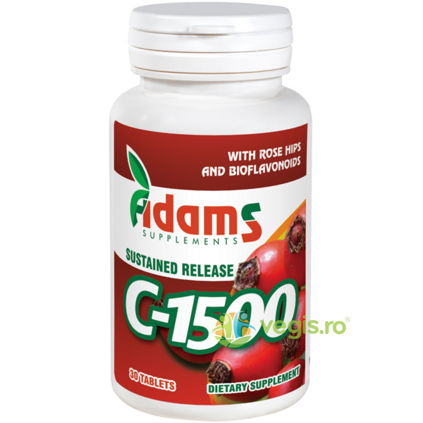 Vitamina C 1500mg Macese 30tb, ADAMS VISION, Capsule, Comprimate, 1, Vegis.ro