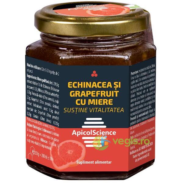 Echinacea și Grapefruit în Miere 200ml, APICOLSCIENCE, Miere de albine, 1, Vegis.ro
