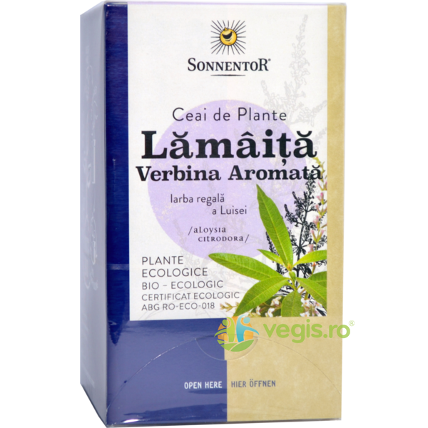 Ceai Lamaita si Verbina Aromata Ecologic/Bio 18dz, SONNENTOR, Ceaiuri doze, 1, Vegis.ro