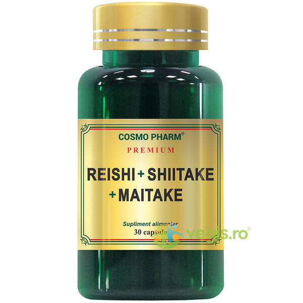 Reishi Shiitake Maitake Premium 30cps, COSMOPHARM, Capsule, Comprimate, 1, Vegis.ro