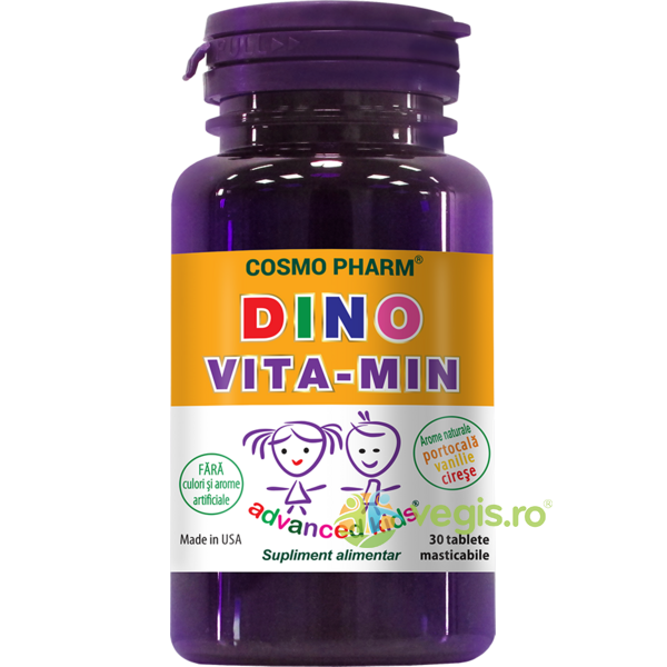 Dino Vita-Min 30tb + Calciu Masticabil 30tb, COSMOPHARM, Capsule, Comprimate, 3, Vegis.ro