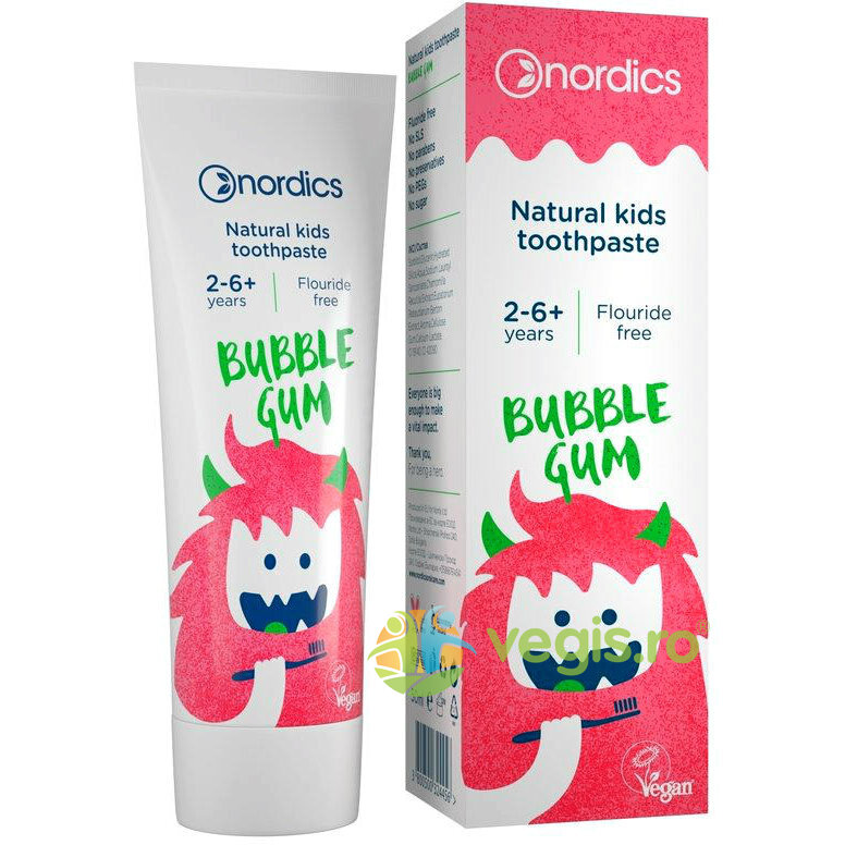 Pasta de Dinti Naturala Pentru Copii Bubble Gum 50ml (Bubble Igiena bucala