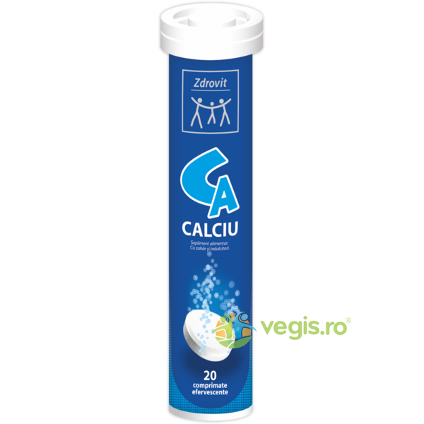 Calciu 20cpr Efervescente, ZDROVIT, Vitamine, Minerale & Multivitamine, 1, Vegis.ro
