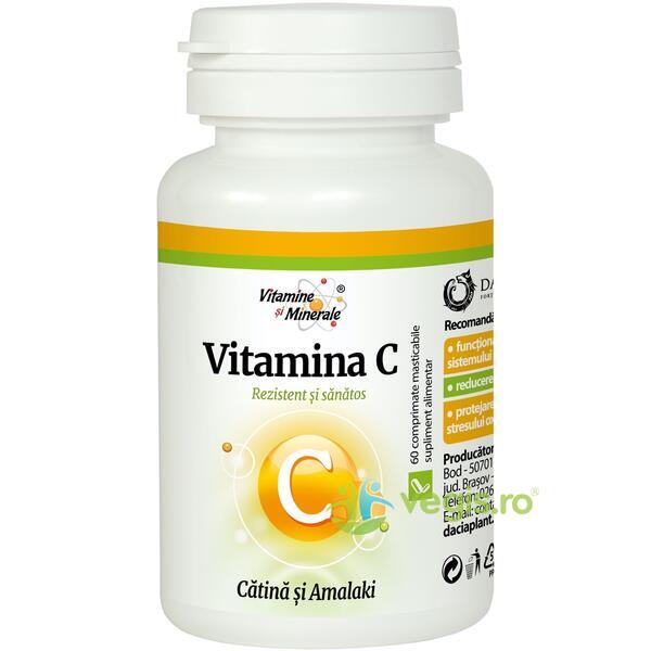 Vitamina C cu Catina si Amalaki 60cpr masticabile, DACIA PLANT, Vitamine, Minerale & Multivitamine, 1, Vegis.ro