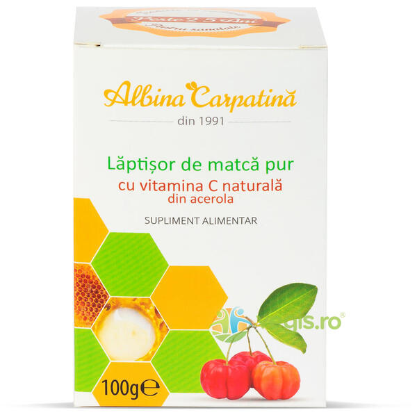 Laptisor De Matca Pur cu Vitamina C Naturala din Acerola 100g, ALBINA CARPATINA, Laptisor de Matca, 3, Vegis.ro