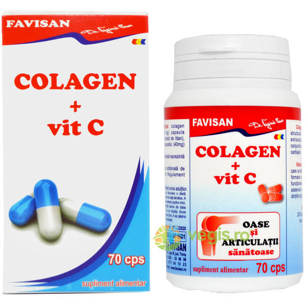 Colagen si Vitamina C 70cps, FAVISAN, Capsule, Comprimate, 2, Vegis.ro