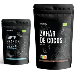Pachet Lapte Praf de Cocos Ecologic/Bio 125g + Zahar de Cocos Ecologic/Bio 250g NIAVIS