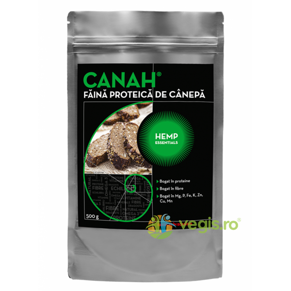 Faina Proteica de Canepa 500g, CANAH, Pulberi & Pudre, 1, Vegis.ro