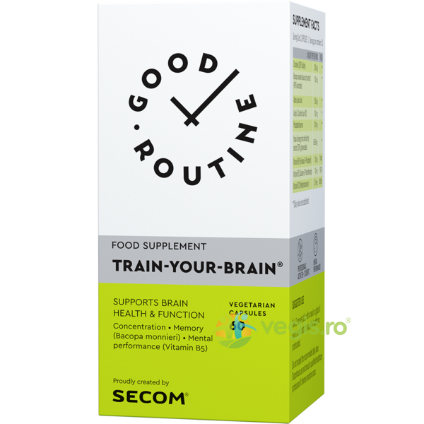 Train Your Brain 60cps vegetale Secom,, GOOD ROUTINE, Capsule, Comprimate, 2, Vegis.ro