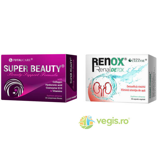Super Beauty 30cpr + Renox Renal Detox 30cps, COSMOPHARM, Capsule, Comprimate, 1, Vegis.ro