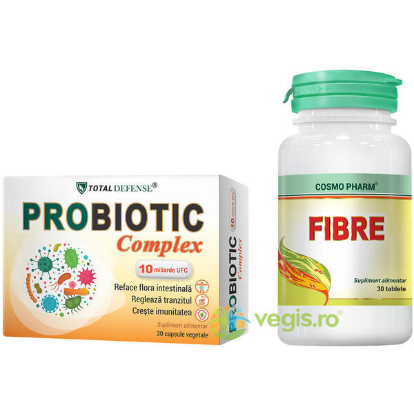 Probiotic Complex 30cps + Fibre 30cps, COSMOPHARM, Capsule, Comprimate, 1, Vegis.ro