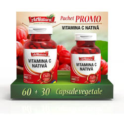 Vitamina C Nativa 60cps + 30cps Pachet Promo ADNATURA