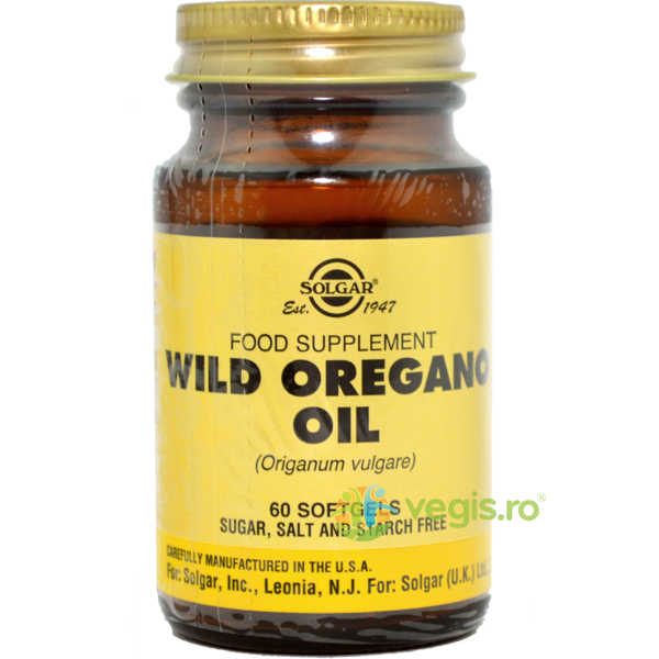 Wild Oregano Oil (Ulei de Oregano Salbatic) 60 cps vegetale, SOLGAR, Capsule, Comprimate, 1, Vegis.ro