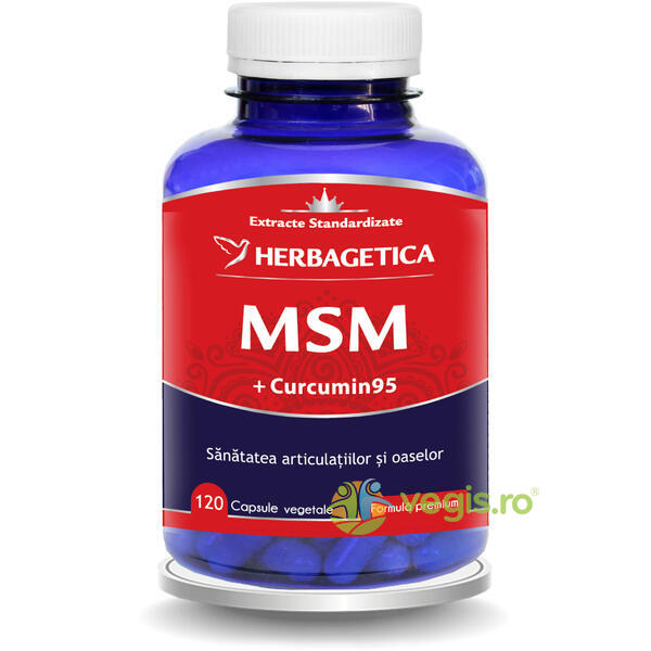 MSM + Curcumin 95 120cps, HERBAGETICA, Capsule, Comprimate, 1, Vegis.ro