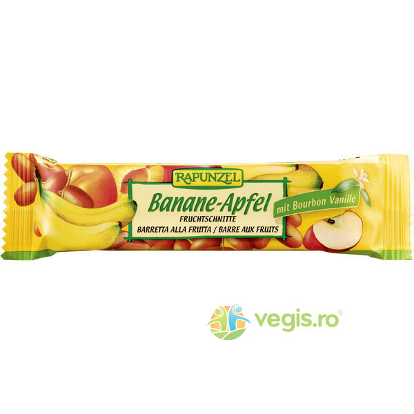 Baton de Fructe cu Banane si Mar Ecologic/Bio 40g, RAPUNZEL, Batoane Proteice, 1, Vegis.ro