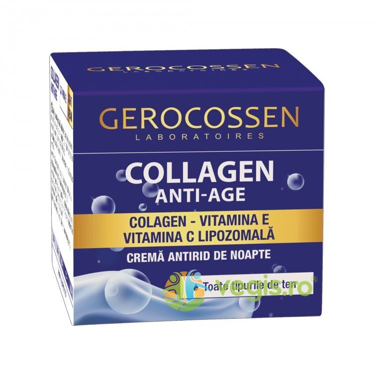 Crema Antirid de Noapte Collagen cu Vitamina E si Vitamina C Lipozomala 50ml 50ml imagine 2022