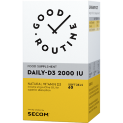 Vitamina D3 2000IU Daily 60cps moi Secom, GOOD ROUTINE