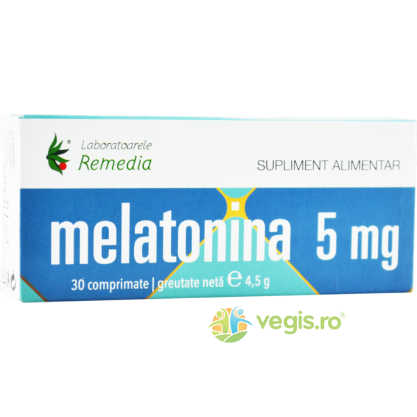 Melatonina 5mg 30cpr, REMEDIA, Capsule, Comprimate, 2, Vegis.ro