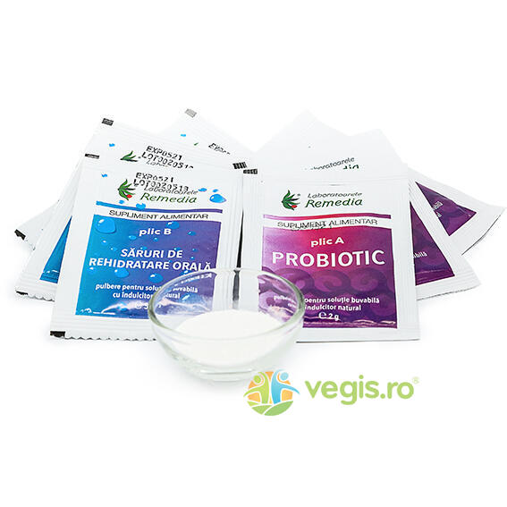 Saruri de Rehidratare Orala 10 dz + Probiotic 10dz, REMEDIA, Pulberi & Pudre, 2, Vegis.ro