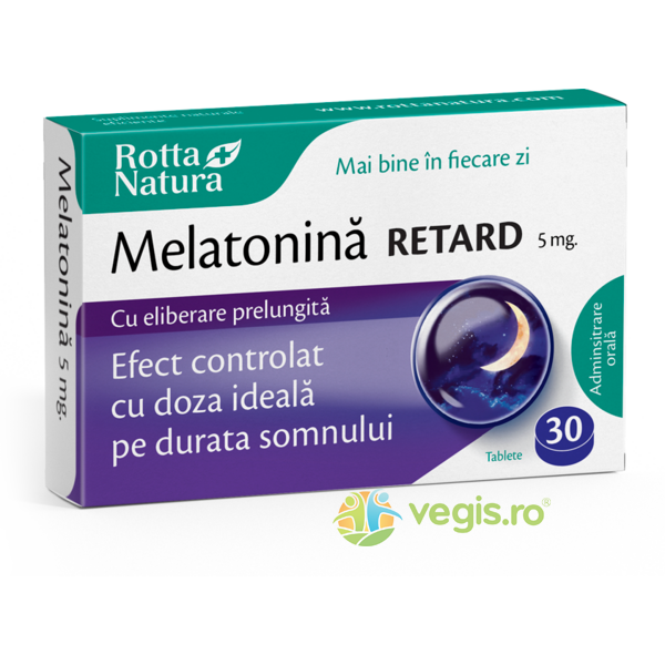 Melatonina Retard 5mg 30tb, ROTTA NATURA, Capsule, Comprimate, 1, Vegis.ro