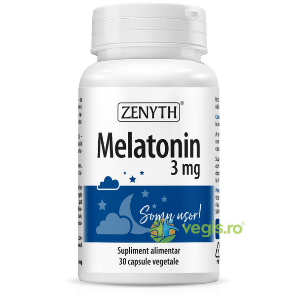 Melatonin 3mg 30cps, ZENYTH PHARMA, Capsule, Comprimate, 1, Vegis.ro