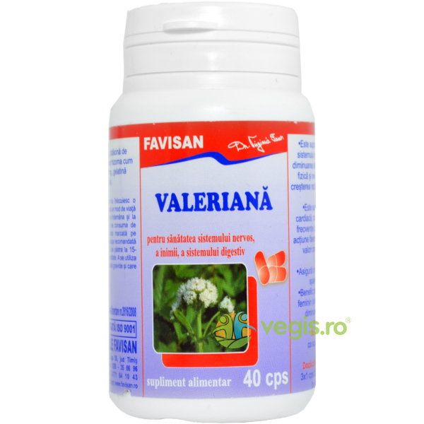 Valeriana 40cps, FAVISAN, Capsule, Comprimate, 1, Vegis.ro