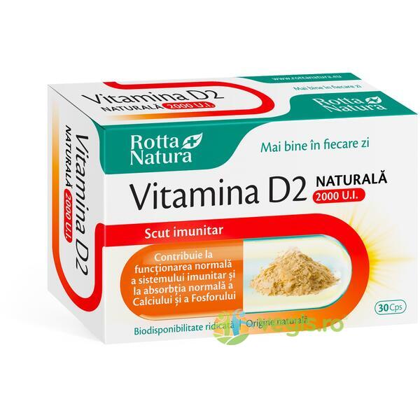 Vitamina D2 Naturala 2000U.I 30cps, ROTTA NATURA, Capsule, Comprimate, 1, Vegis.ro