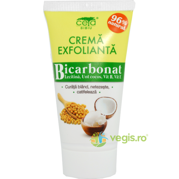Crema Exfolianta 96% Naturala cu Bicarbonat 50ml, CETA SIBIU, Cosmetice ten, 1, Vegis.ro