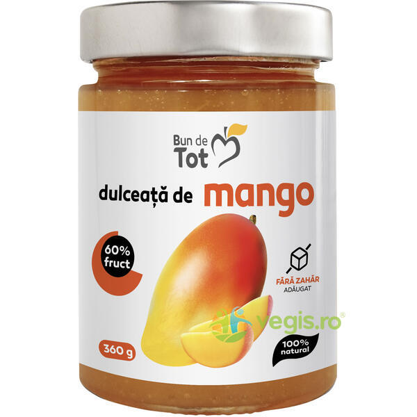 Dulceata de Mango fara Zahar 360g, BUN DE TOT, Dulceata & gem, 1, Vegis.ro