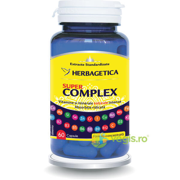 Super Complex 60cps, HERBAGETICA, Capsule, Comprimate, 1, Vegis.ro