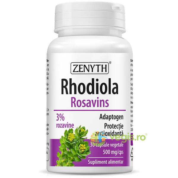 Rhodiola Rosavins 30cps, ZENYTH PHARMA, Capsule, Comprimate, 1, Vegis.ro