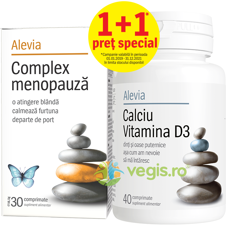 Pachet Complex Menopauza 30cpr + Calciu Vitamina D3 40cpr Alevia
