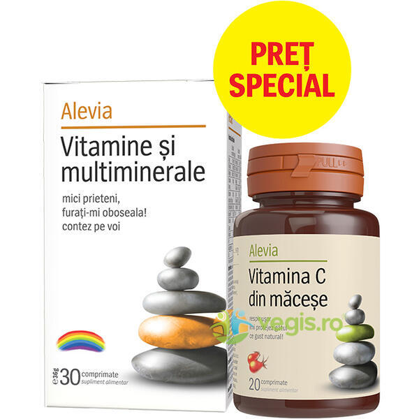 Vitamine Si Multiminerale 30cpr + Vitamina C din Macese 20cpr, ALEVIA, Pachete Suplimente, 1, Vegis.ro