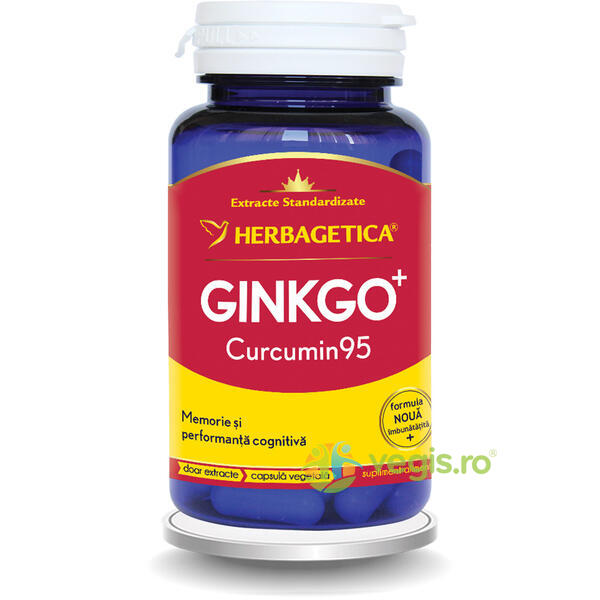 Ginkgo Curcumin 95 30cps, HERBAGETICA, Capsule, Comprimate, 1, Vegis.ro