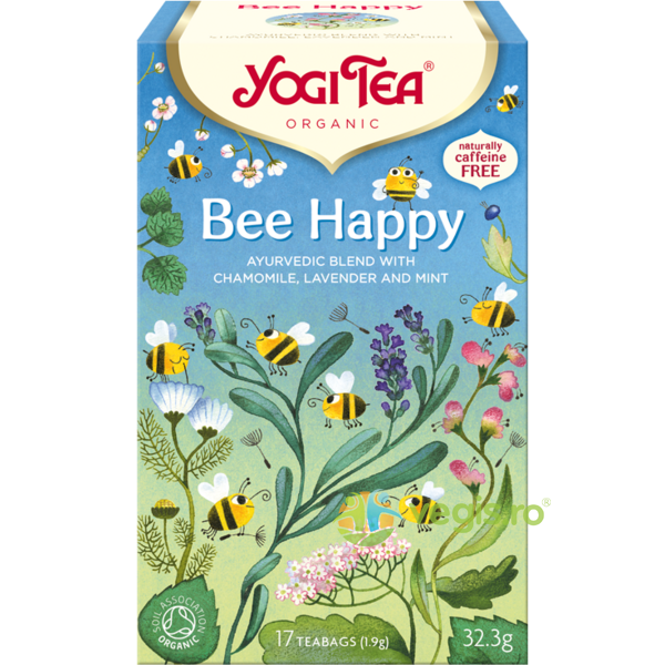 Ceai Bee Happy Ecologic/Bio 17dz, YOGI TEA, Ceaiuri doze, 1, Vegis.ro