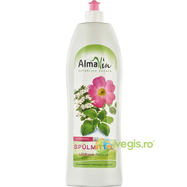 Detergent de Vase cu Trandafir Salbatic si Melissa Ecologic/Bio 1L, ALMAWIN, Detergenti BIO, 1, Vegis.ro