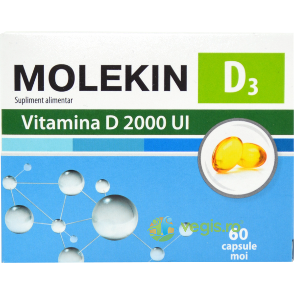 Molekin D3 2000U.I 60cps, ZDROVIT, Capsule, Comprimate, 1, Vegis.ro