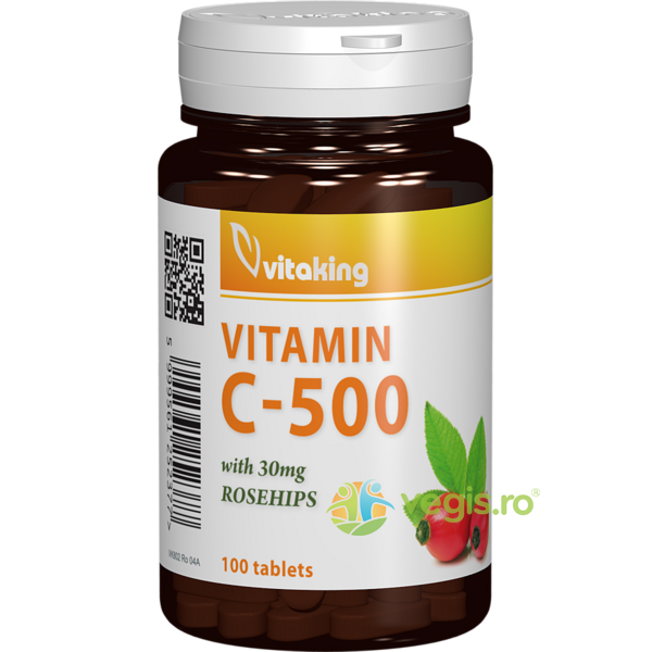Vitamina C 500mg cu Macese 100tb, VITAKING, Capsule, Comprimate, 1, Vegis.ro