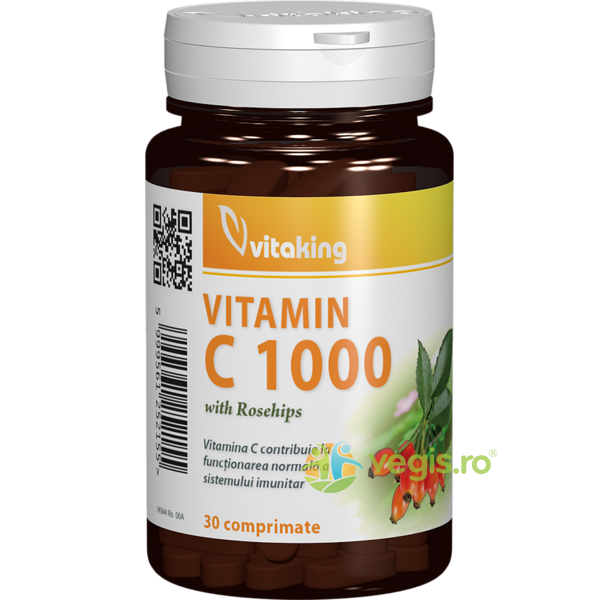 Vitamina C 1000mg cu Macese 30cpr, VITAKING, Capsule, Comprimate, 1, Vegis.ro