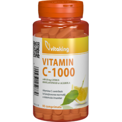 Vitamina C 1000mg cu Bioflavonoide, Acerola si Macese 90tb VITAKING