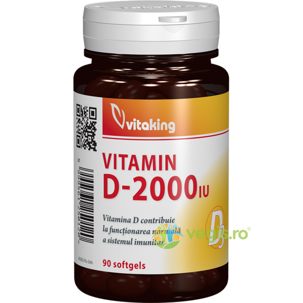 Vitamina D 2000I.U 90cps moi, VITAKING, Capsule, Comprimate, 1, Vegis.ro