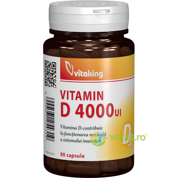 Vitamina D 4000U.I 90cps, VITAKING, Capsule, Comprimate, 1, Vegis.ro