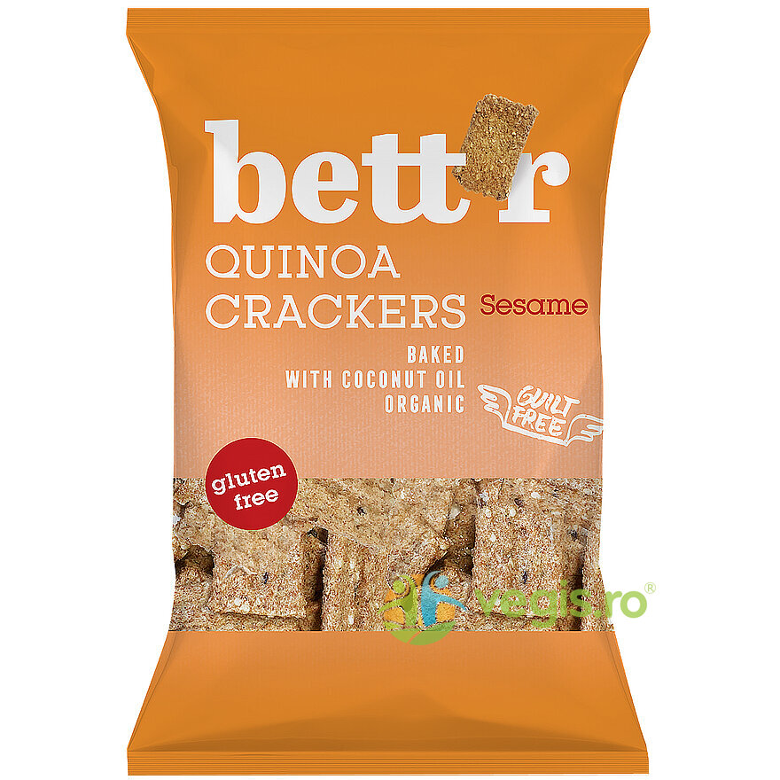 Crackers cu Quinoa si Susan fara Gluten Ecologici/Bio 100g 100g| Alimentare