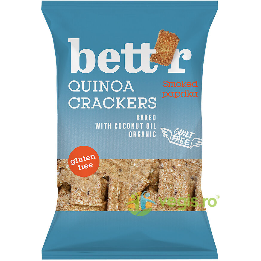 Crackers cu Quinoa si Boia fara Gluten Ecologici/Bio 100g 100g| Alimentare